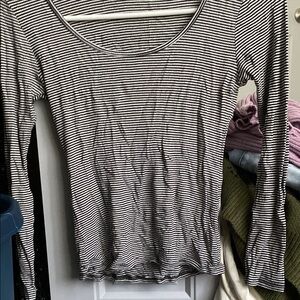 Striped Black and White Women's Top